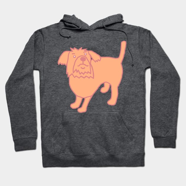 Cute Dog Peach Fuzz Pantone Color of the Year 2024 Hoodie by ellenhenryart